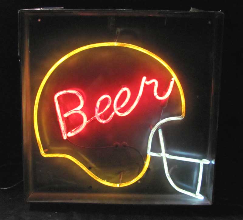 BEER FOOTBALL HELMET in NEONS/LIGHT UP SIGNS > BAR/SPORT NEONS
