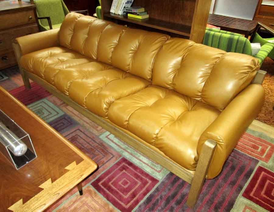 YELLOW VINYL SOFA in FURNITURE SOFAS