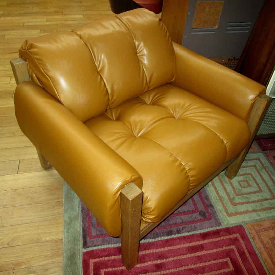 *YELLOW VINYL CHAIR in FURNITURE > SOFAS