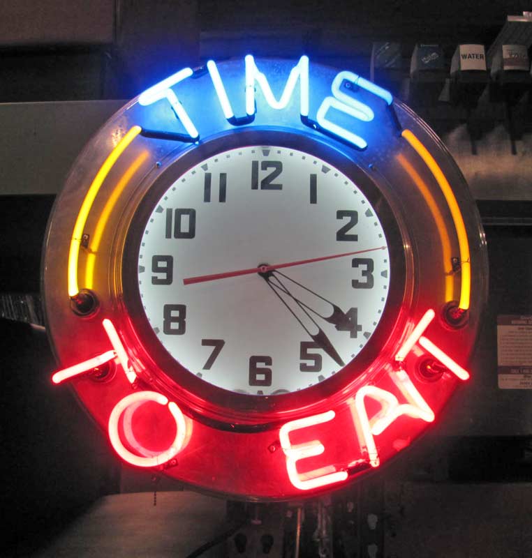 TIME TO EAT in NEON CLOCKS