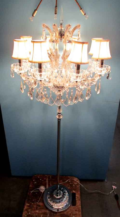 Vintage chandelier floor lamp discount