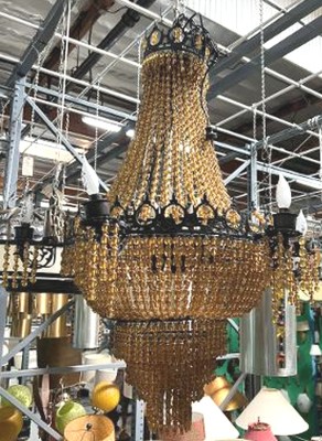 AMBER BEADED CHANDELIER