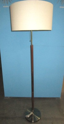 BRASS&WOOD FL LAMP