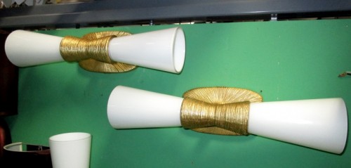 GOLD SPUN WIRE SCONCE