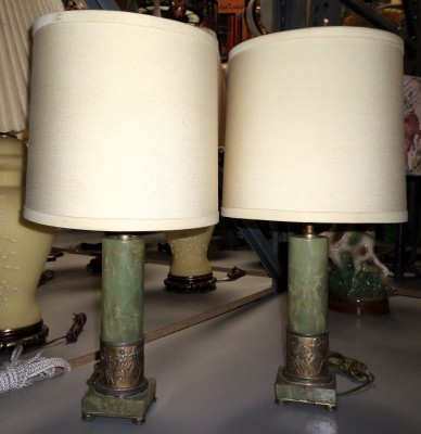 GREEN MARBLE LAMPS