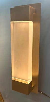 *BRASS, THICK GLASS SHADE