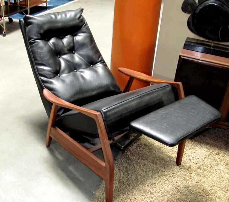 Mid century recliner shop leather