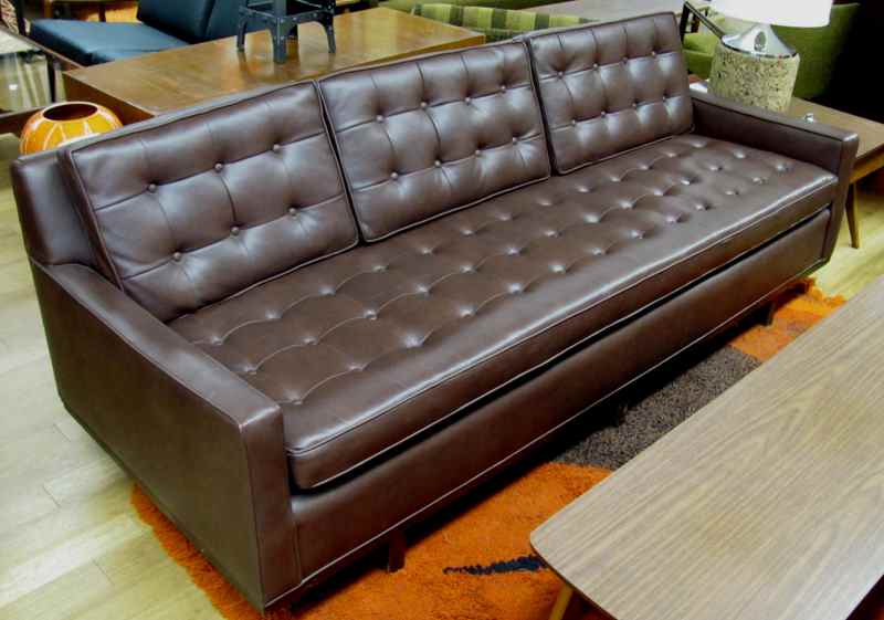 Brown shop vinyl couch