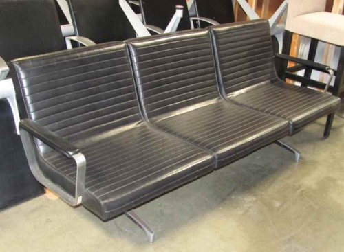 BLACK VINYL SOFA