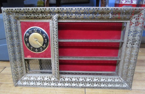 WALL CLOCK-METAL SHELF UNIT