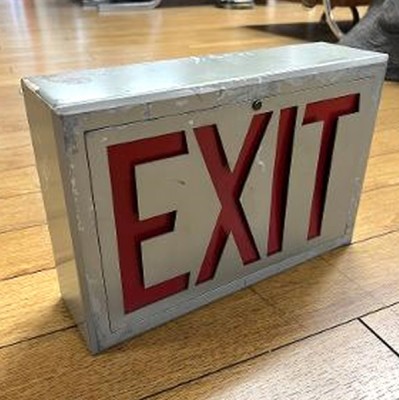 EXIT SIGN-RED LETTERS