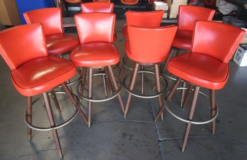 Orange sales counter stools