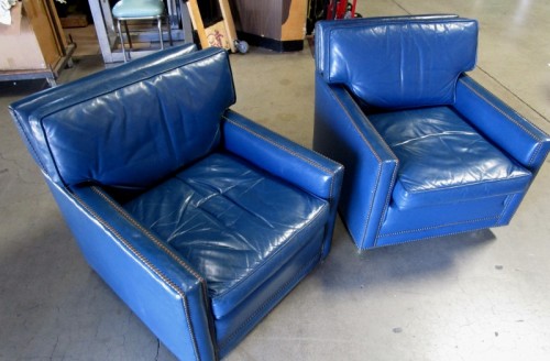 Blue Leather Living Room Chairs In, Blue Leather Chairs