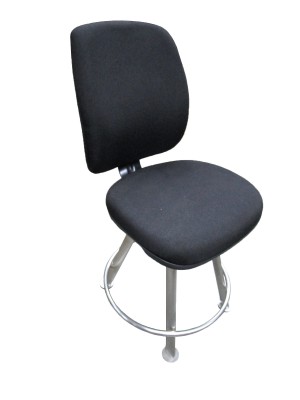 BLACK HI-BACK STOOL