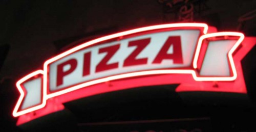 PIZZA SIGN WITH NEON