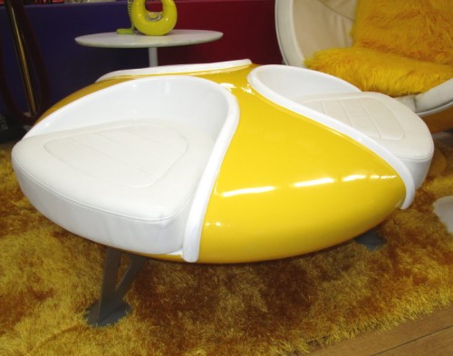 *YELLOW AND WHITE SAUCER SOFA