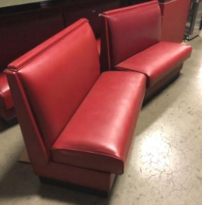 SINGLE RED DINER BENCHES
