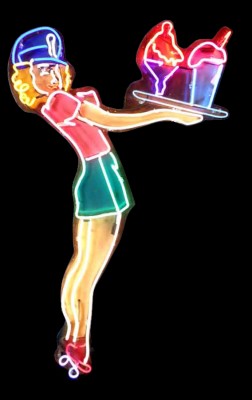 CAR HOP GIRL NEON