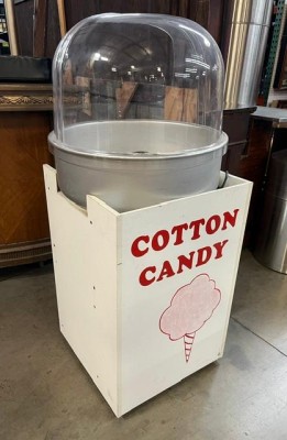 COTTON CANDY MACHINE ON WHITE CART