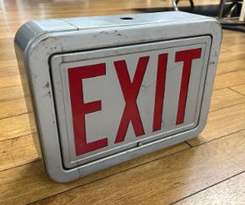 EXIT SIGN-RED LETTERS