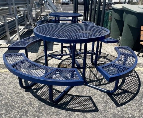 ROUND BLUE PICNIC TABLE