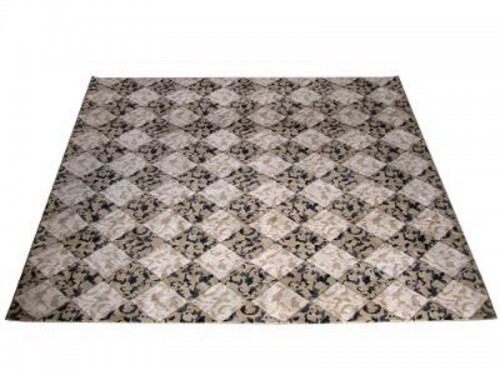 BEIGE AND BLACK DECO RUG